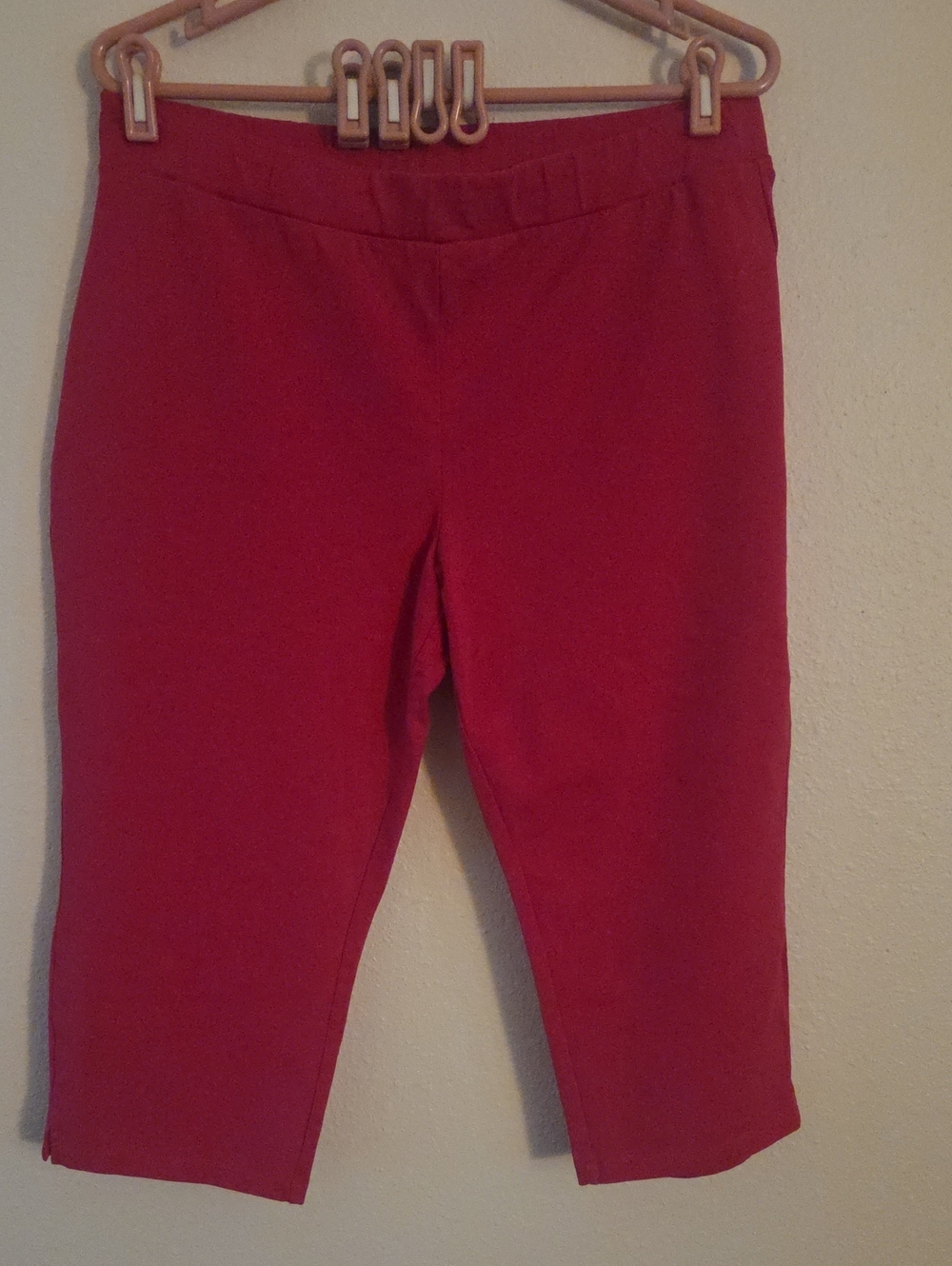 Susan Graver Womens Pink Capri Leggings